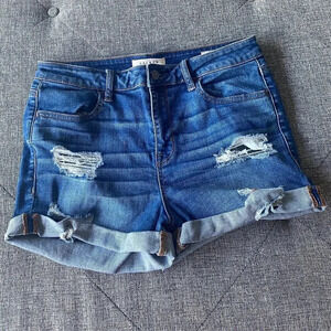 Pacsun Super Stretch Shortie Jean Shorts Hemed Size 29
